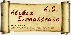 Aleksa Simovljević vizit kartica